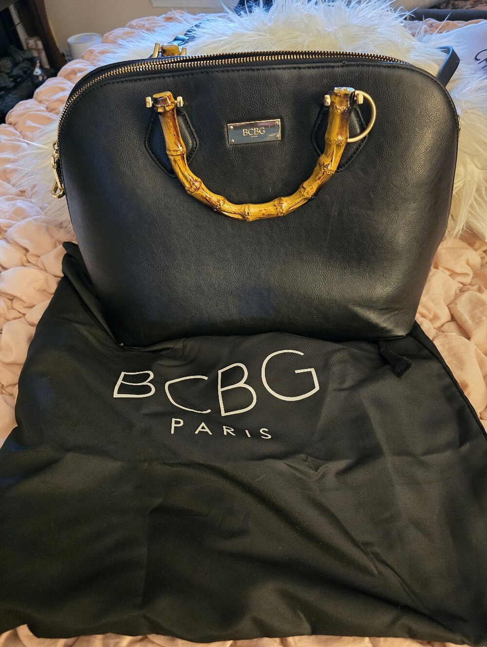 BCBG Bag With Bamboo Handles